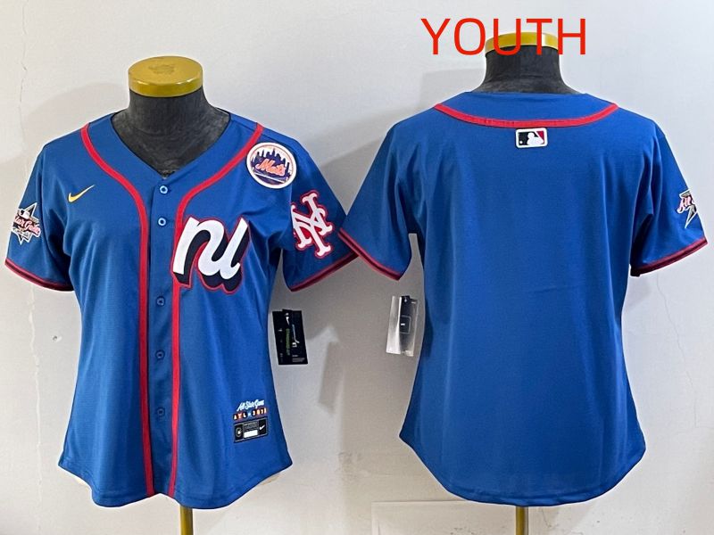 Youth 2025 New York Mets Blank Blue All star Nike MLB Jersey style 03->youth mlb jersey->Youth Jersey